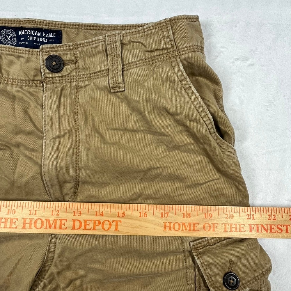 American Eagle Classic Fit Cargo Shorts Mens 32 Khaki Tan Cotton Utility 10" - Picture 13 of 14